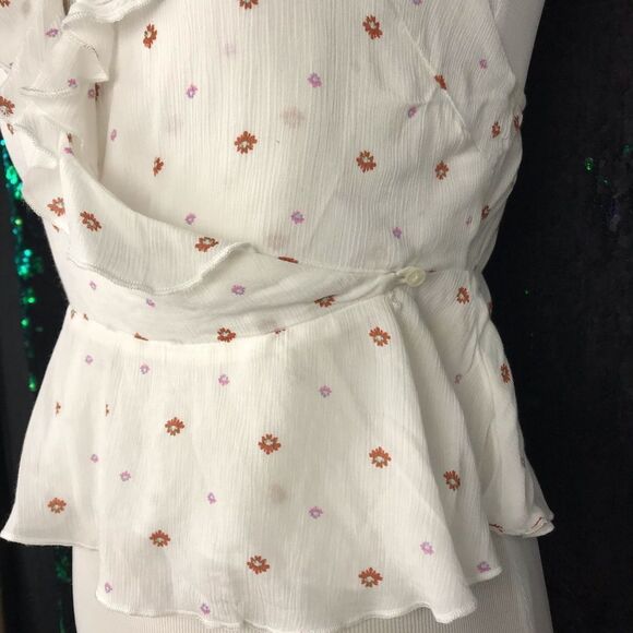 NWT Free People Ruffle floral top - Picture 2 of 6